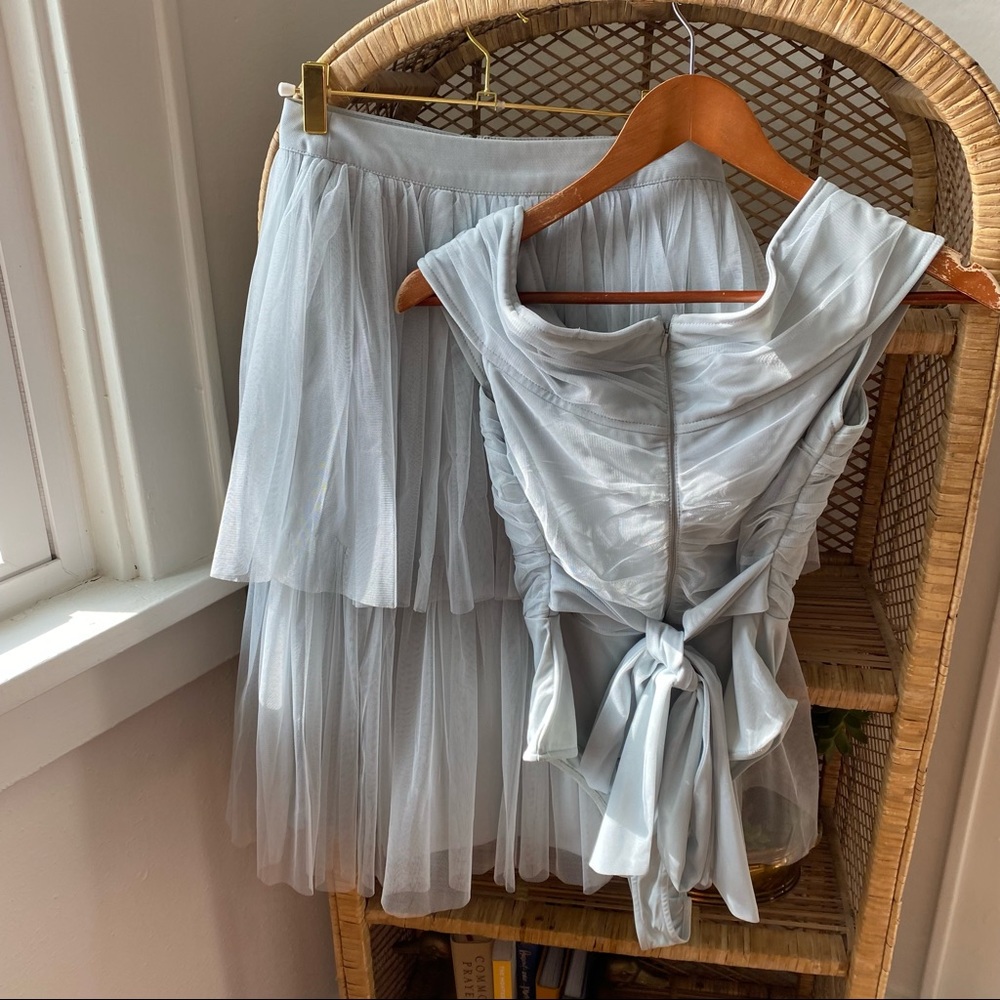 Maya Tulle Bridesmaid Set - Baby blue ruffle two piece - Picture 13 of 16